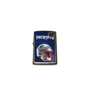 NFL Patriots Zippo Lighter, Chrome Finish, Official Team Logo and Helmet Design
